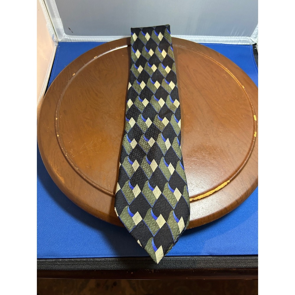 Louis Roth Gray Multicolor‎ Men's 100% Silk Tie Geometric Necktie